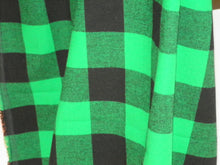 Load image into Gallery viewer, Kelly Green/ black Buffalo Plaid Flannel