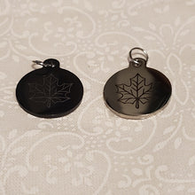 Load image into Gallery viewer, Zipper Pulls / Charms~ Black or Silver Maple Leaf Charm

