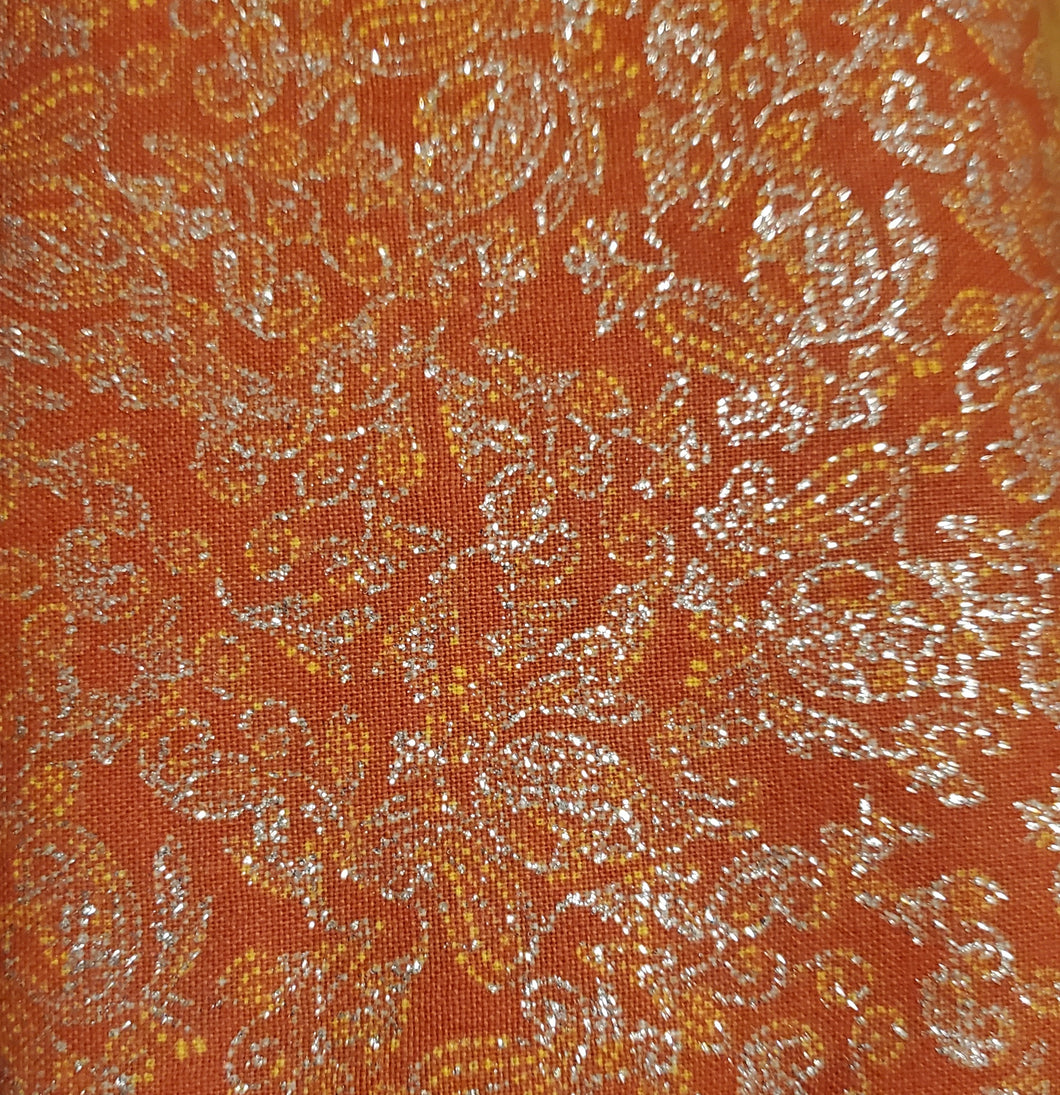 Glittery Rust cotton